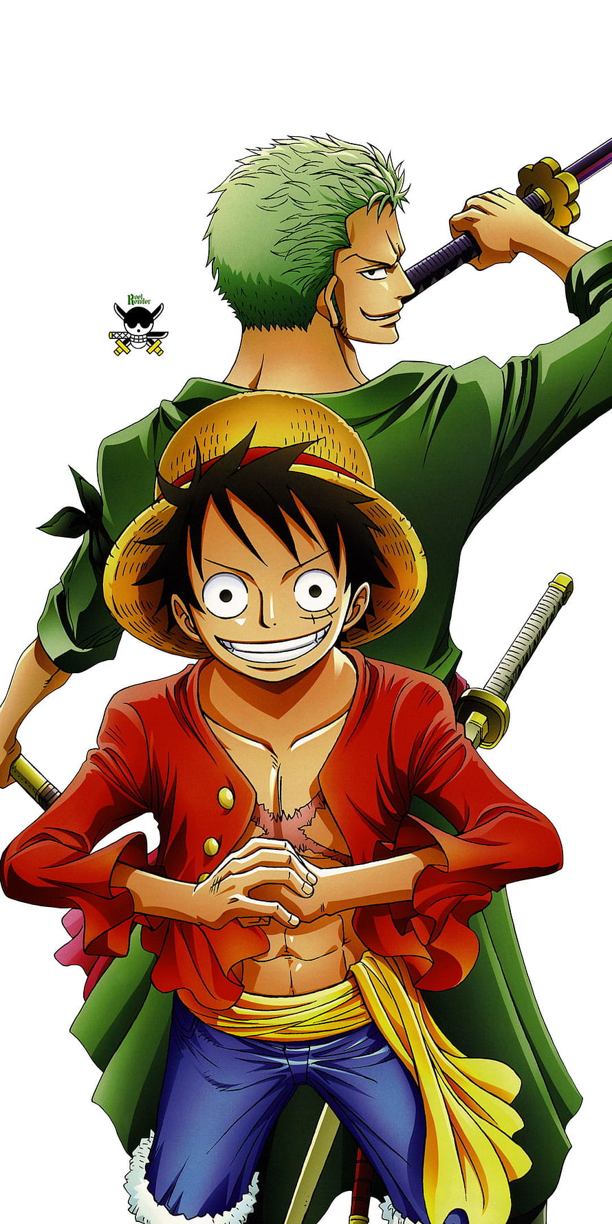 One Piece Luffy and Zoro Anime Character Illustration HD phone wallpaper