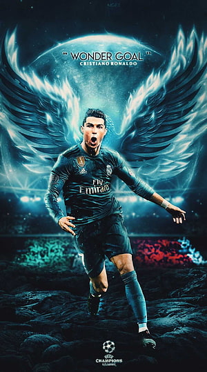 Cristiano Ronaldo Real Madrid Champions League Fantasy Wings Poster HD phone wallpaper