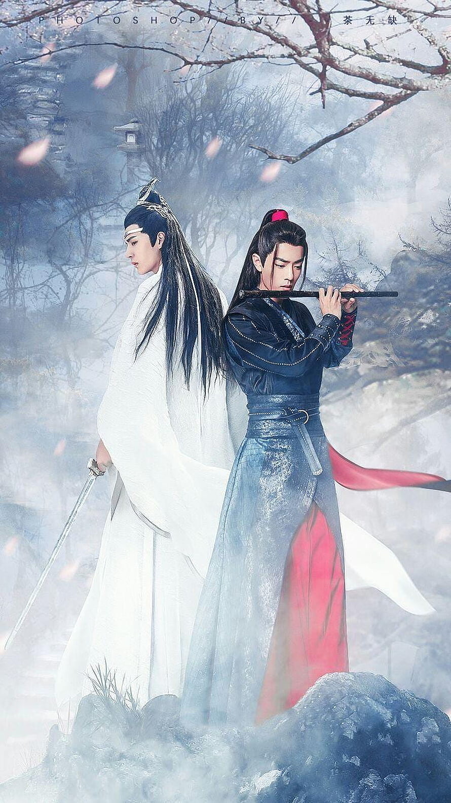 The Untamed Wuxia Fantasy Art with Two Warriors in Traditional Chinese Attire HD phone wallpaper