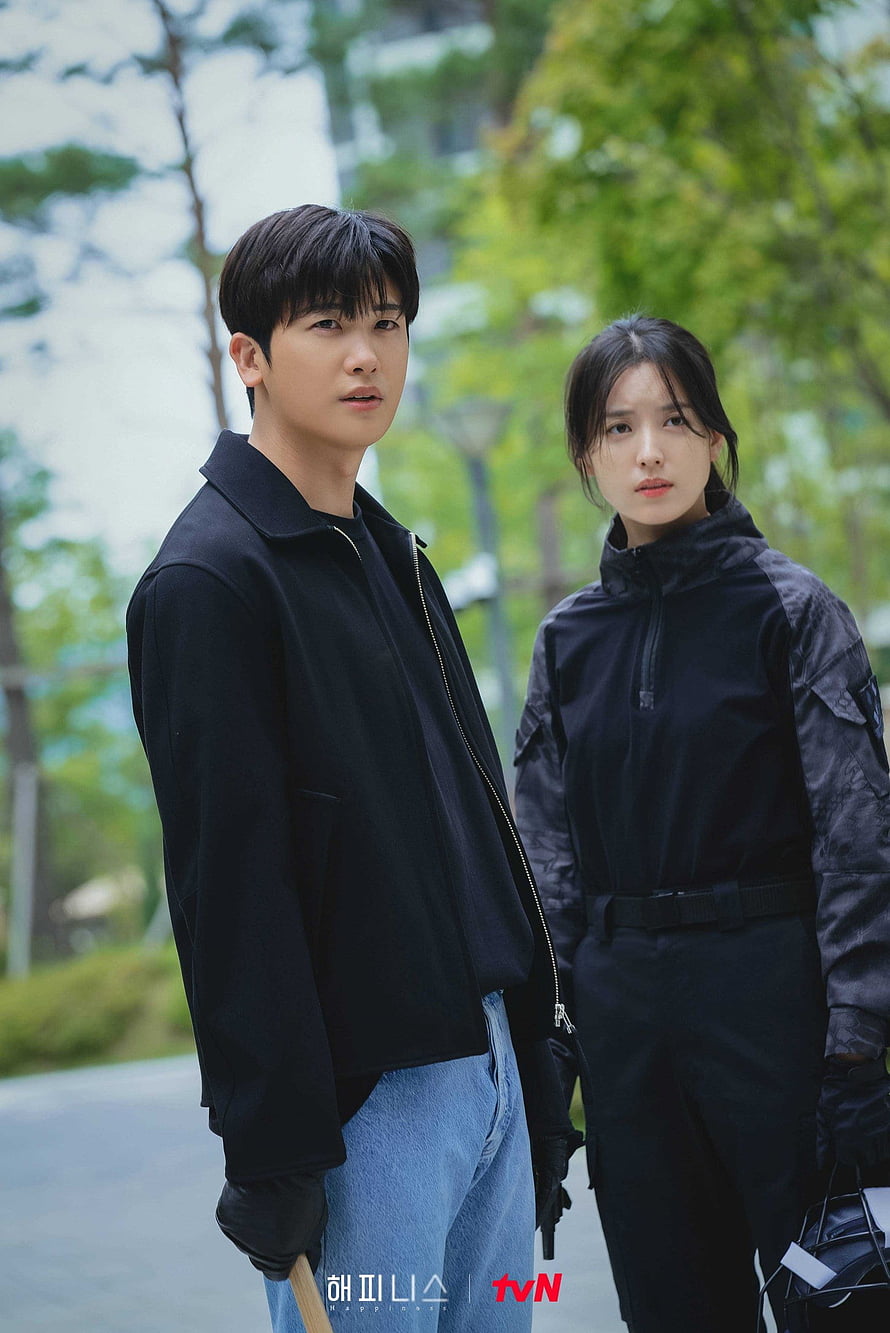 Happiness Korean Drama Still Featuring Two Characters in Black Jackets HD phone wallpaper