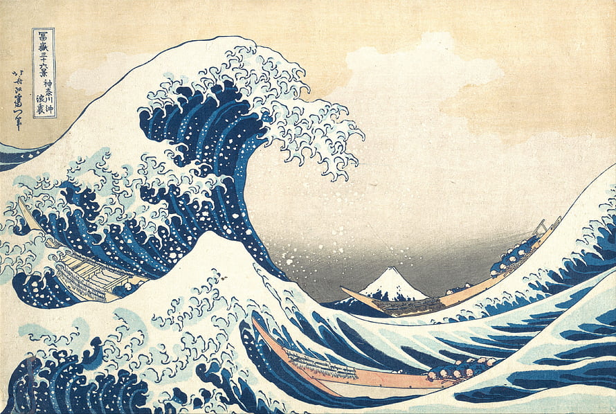 Katsushika Hokusai The Great Wave off Kanagawa Japanese Woodblock Print HD wallpaper