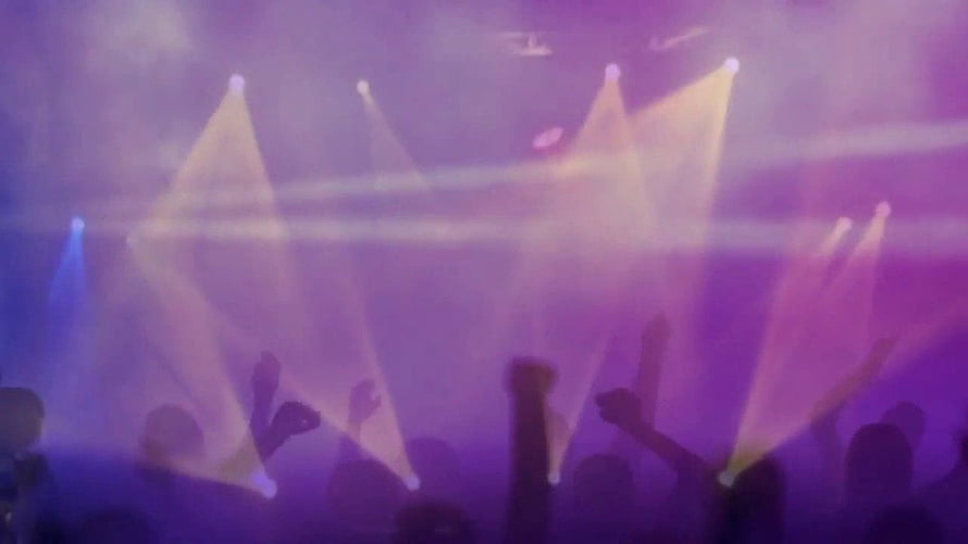 Purple Haze Concert Crowd With Spotlights And Raised Hands HD wallpaper
