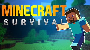 Minecraft Survival Adventure with Steve in a Lush Blocky Forest Landscape HD wallpaper