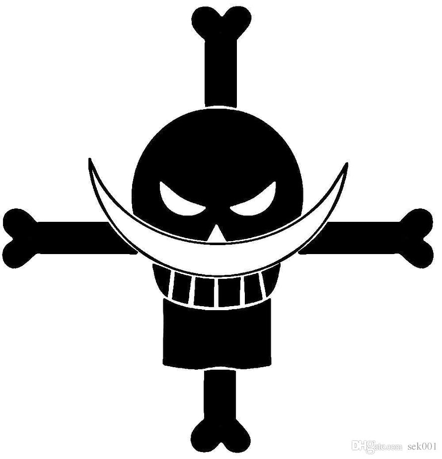 Whitebeard Jolly Roger Jolly Roger Pirate Flag Black and White Vector Logo HD phone wallpaper