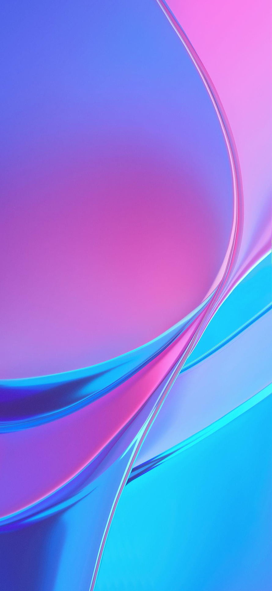 Vibrant Abstract Gradient with Flowing Curves in Pink, Purple, and Cyan HD phone wallpaper