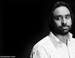 Babbu Maan Black and White Portrait in Patterned Shirt HD wallpaper