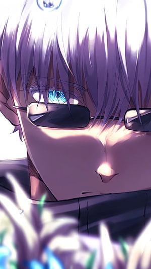 Satoru Gojo Jujutsu Kaisen Anime Character Close-Up Portrait With Sunglasses HD phone wallpaper