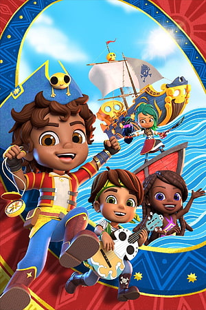 Santiago of the Seas Animated Pirate Adventure with Crew and Ship on the Ocean HD phone wallpaper