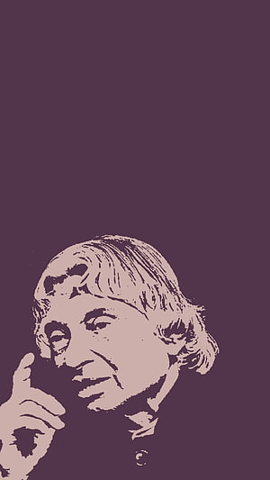 A P J Abdul Kalam Minimalist Portrait on Purple Background HD phone wallpaper