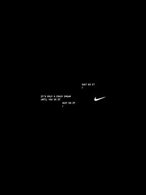 Nike Just Do It Minimalist Black Background with White Swoosh Logo and Motivational Quote HD phone wallpaper