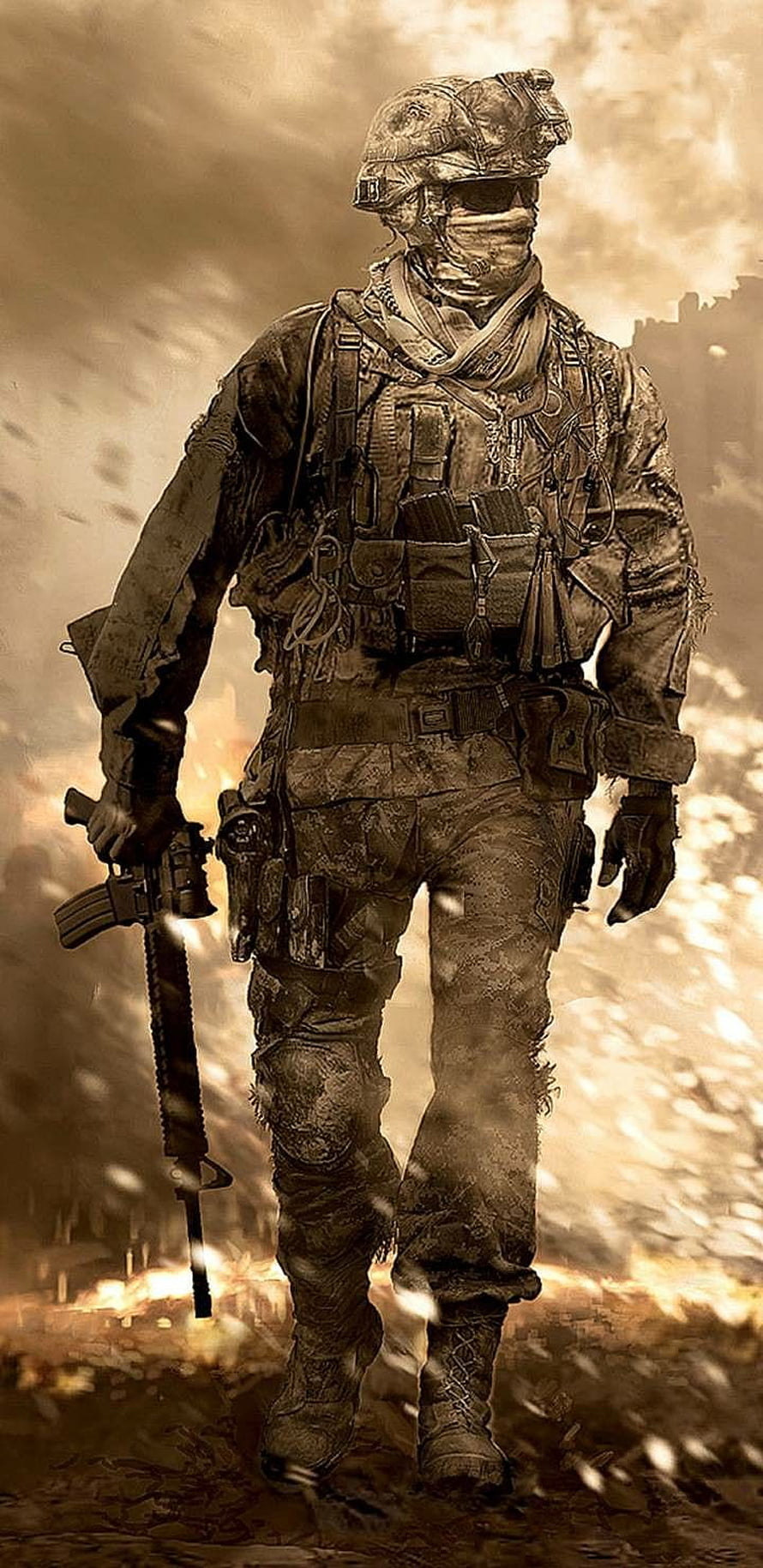 Indian Army Special Forces Soldier in Full Tactical Gear Walking Through Battlefield HD phone wallpaper