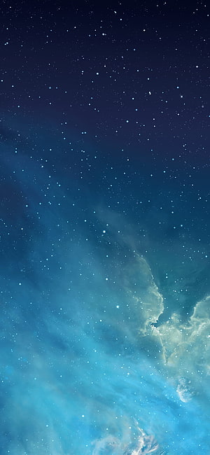 Deep Space Nebula and Starfield in Turquoise and Indigo Tones HD phone wallpaper
