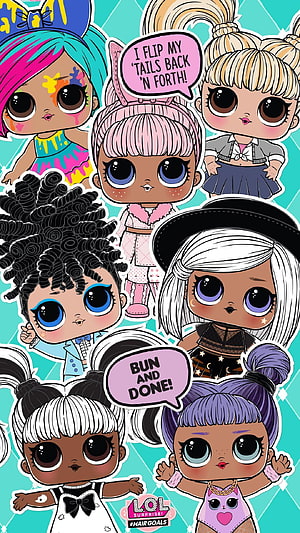 LOL Surprise Hair Goals Dolls with Colorful Hairstyles and Speech Bubbles HD phone wallpaper