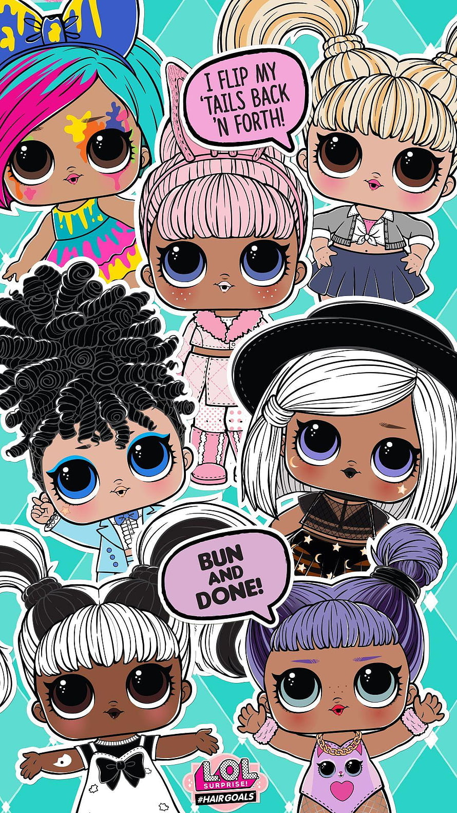 LOL Surprise Hair Goals Dolls with Colorful Hairstyles and Speech Bubbles HD phone wallpaper
