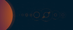 Minimalist Solar System Diagram with Planetary Orbits and Starfield HD wallpaper