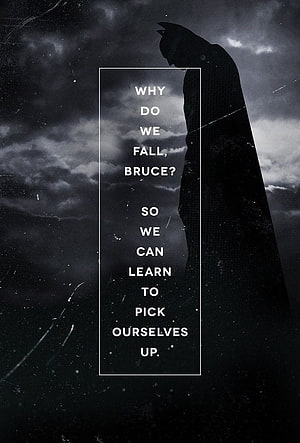 Batman Silhouette Against Stormy Sky With Inspirational Quote HD phone wallpaper