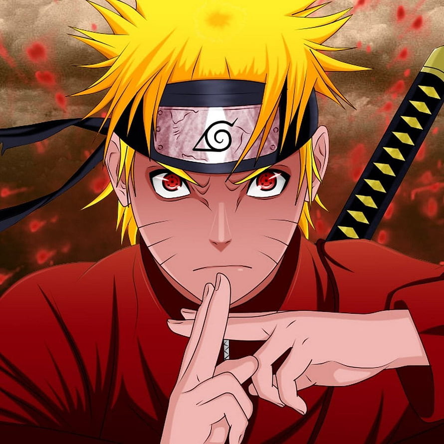 Naruto Uzumaki Sage Mode Portrait with Red Eyes and Konoha Headband HD phone wallpaper