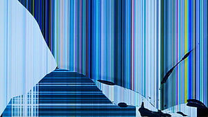 Abstract Glitch Art with Vertical Color Stripes and Digital Distortion HD wallpaper