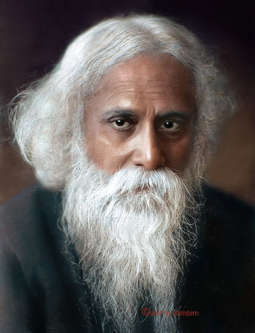 Rabindranath Tagore Portrait with Long White Beard and Hair HD phone wallpaper