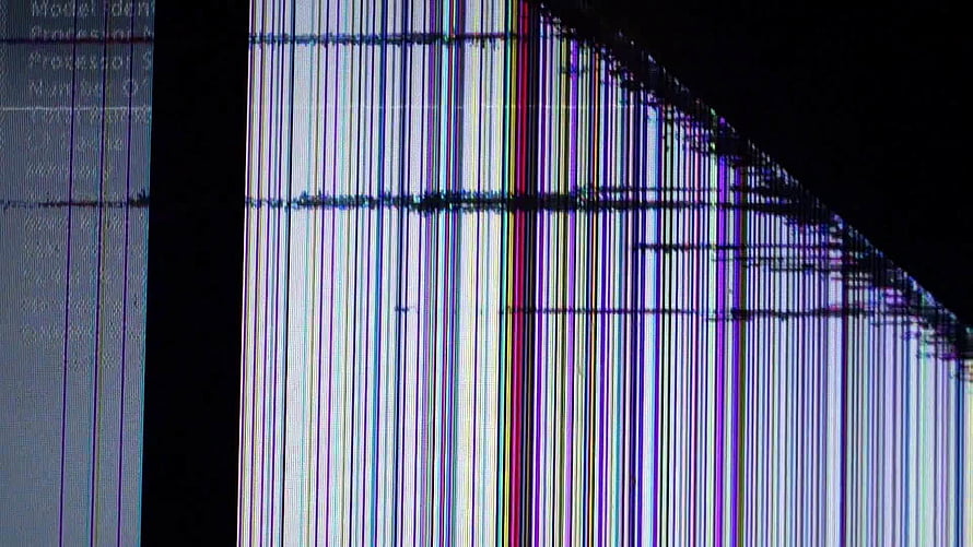 Abstract Glitch Art with Vertical Color Stripes and Digital Distortion on a Dark Background HD wallpaper