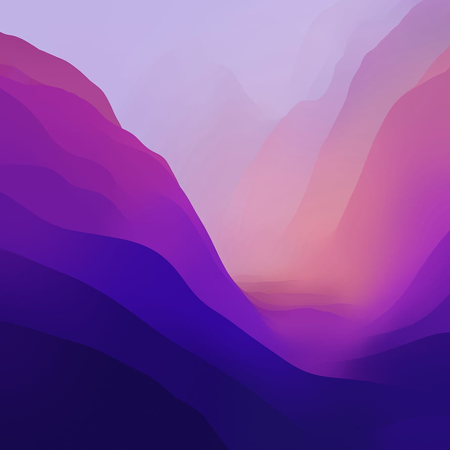Abstract Purple Mountain Landscape with Soft Gradient Waves and Minimalist Digital Art Style HD phone wallpaper