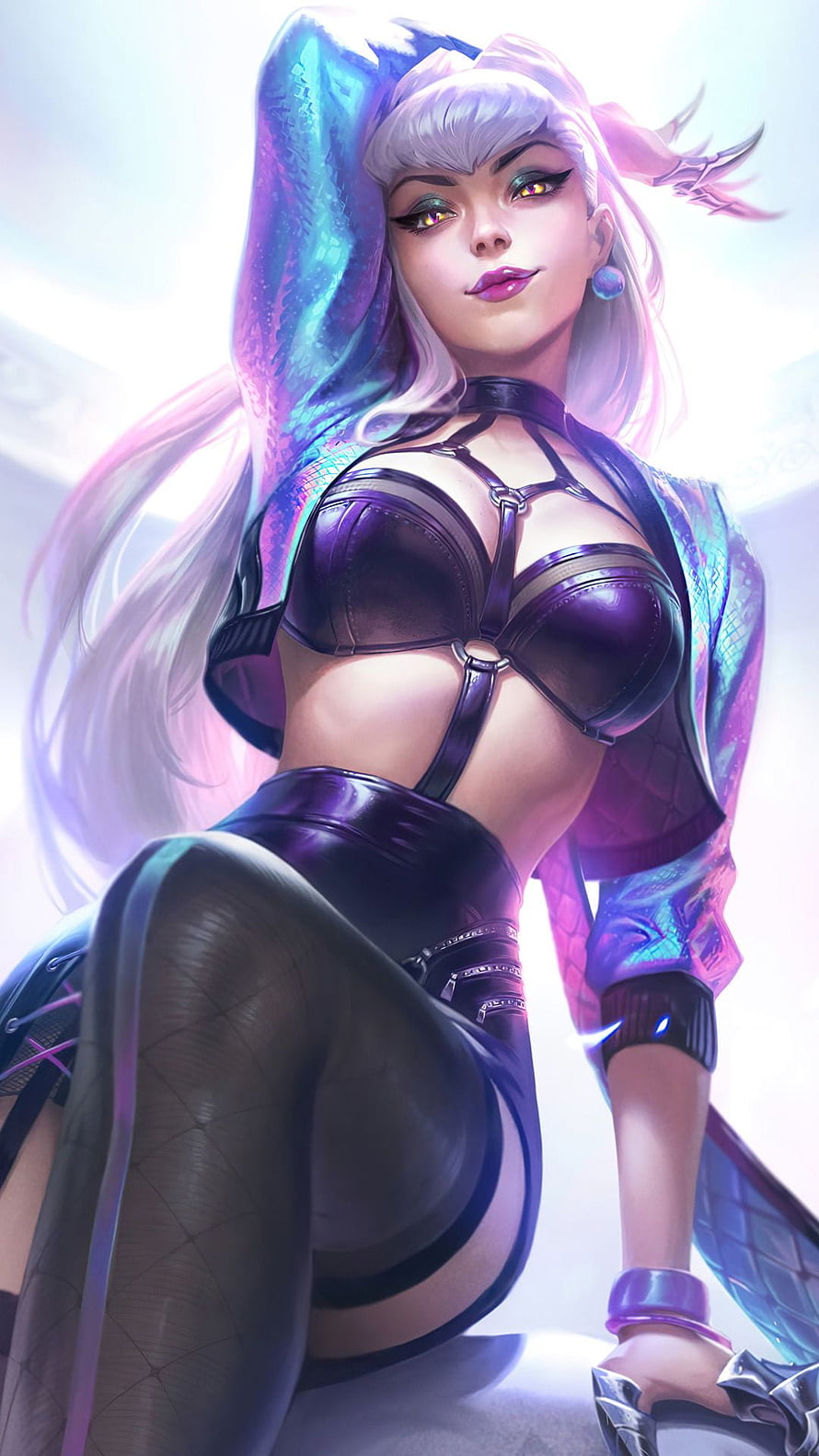 K/DA All Out Evelynn League of Legends Character Artwork HD phone wallpaper