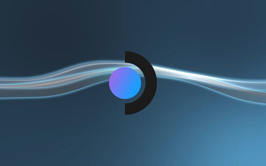 Steam Deck XMB Interface with Glowing Blue Orb and Flowing Light Waves on Dark Background HD wallpaper