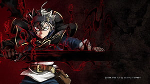Asta in Black Clover Nero Form with Red Aura and Sword HD wallpaper