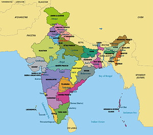Detailed Political Map of India Showing All States and Major Cities HD wallpaper