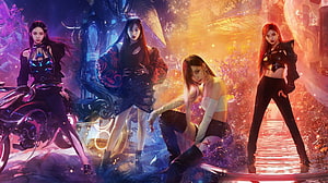 Aespa Next Level Concept Art with Neon Fantasy Background and Futuristic Styling HD wallpaper
