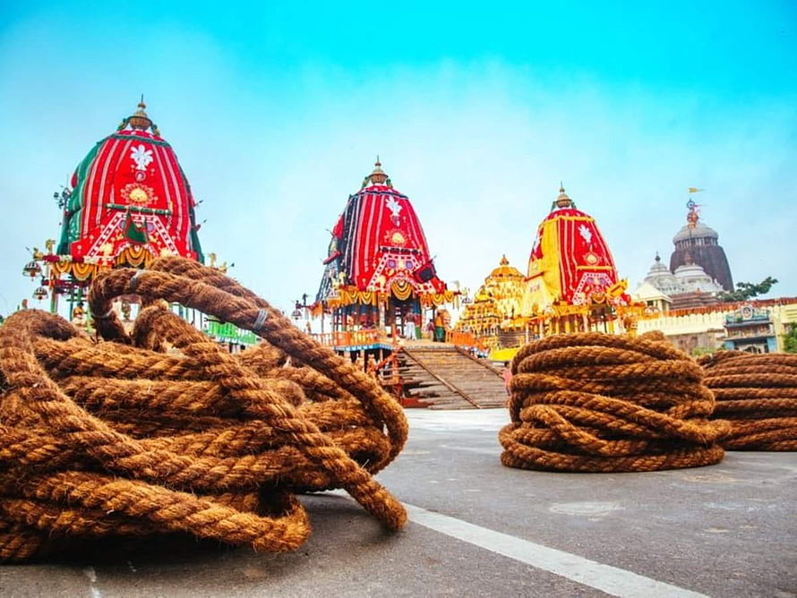 Puri Jagannath Rath Yatra Temple Chariots and Coiled Ropes in Odisha India HD wallpaper