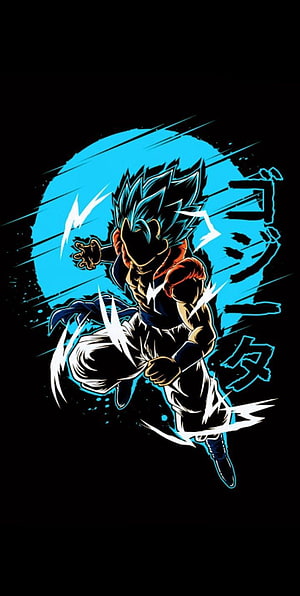 Gogeta Super Saiyan Blue in Dynamic Action Pose with Electric Energy Aura HD phone wallpaper