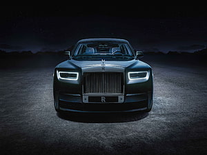 Rolls-Royce Boat Tail Front View Under Starlit Night Sky HD wallpaper