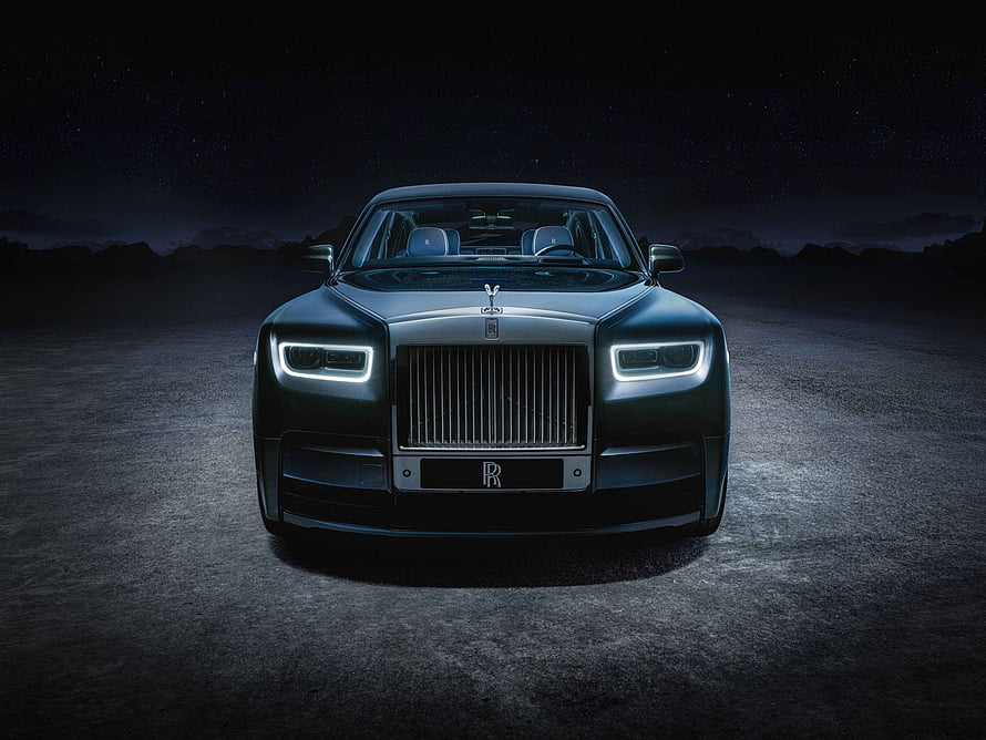 Rolls-Royce Boat Tail Front View Under Starlit Night Sky HD wallpaper