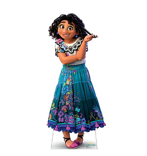 Mirabel Madrigal from Disney Encanto in colorful embroidered dress and round glasses HD phone wallpaper