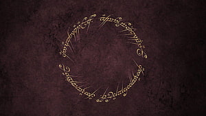 Elegant Elvish Calligraphy Circle on Dark Textured Background HD wallpaper