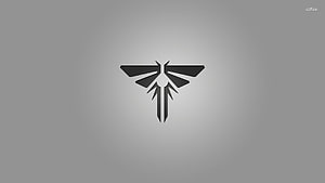 The Last of Us Fireflies Symbol Minimalist Grey Background Emblem HD wallpaper