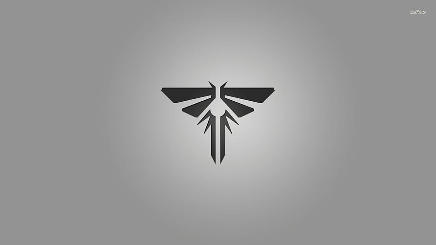 The Last of Us Fireflies Symbol Minimalist Grey Background Emblem HD wallpaper