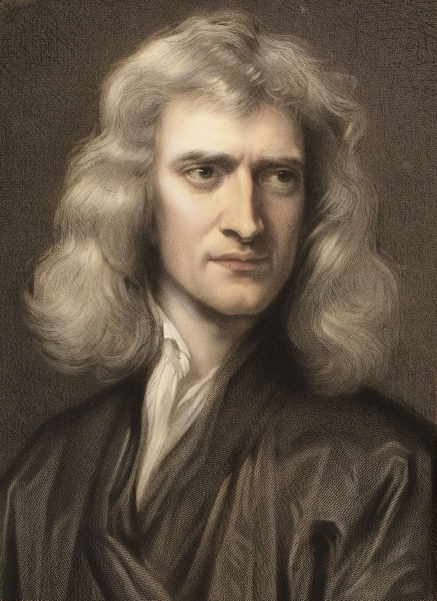 Classical Portrait of Sir Isaac Newton in 17th Century Attire HD phone wallpaper