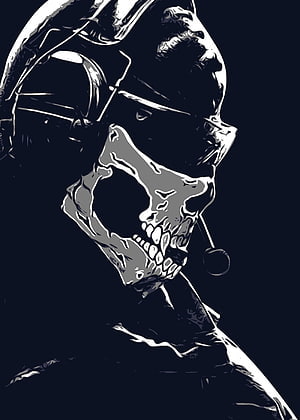 Ghost from Call of Duty Modern Warfare Skull and Tactical Mask Illustration HD phone wallpaper