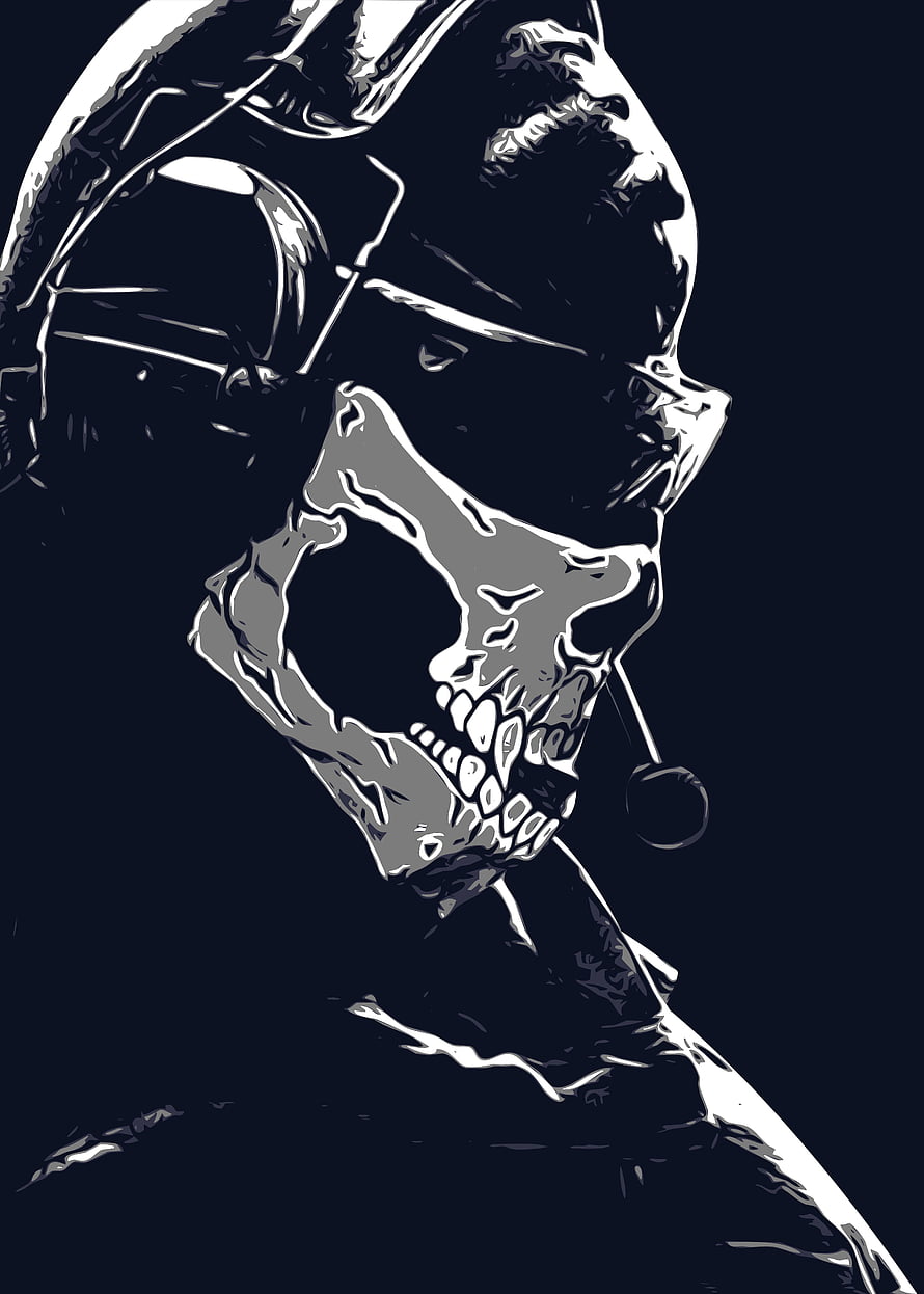 Ghost from Call of Duty Modern Warfare Skull and Tactical Mask Illustration HD phone wallpaper
