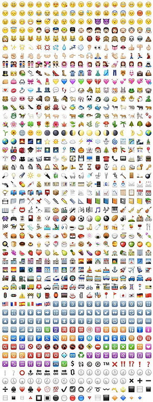 Complete Apple Emoji Collection Grid Featuring Faces, Animals, Food, and Symbols HD phone wallpaper