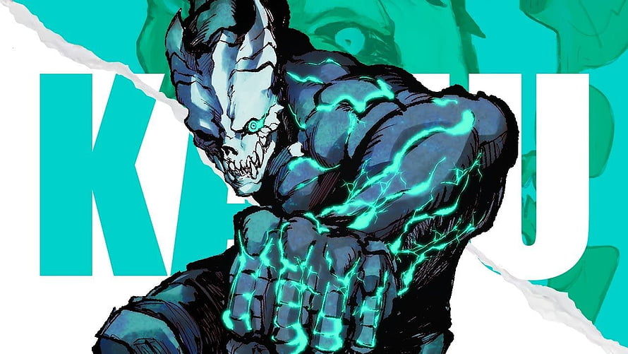 Kaiju No. 8 Monster Transformation Comic Art with Glowing Energy Veins HD wallpaper