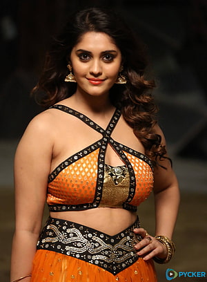 Tamil Actress in Orange and Black Embroidered Traditional Ethnic Wear HD phone wallpaper