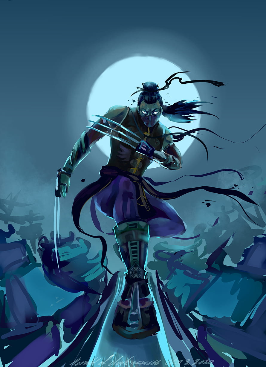 Lynx Shadow Fight Arena Warrior Leaping with Claws Under Full Moon HD phone wallpaper