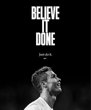 Cristiano Ronaldo Black and White Nike Motivational Poster HD phone wallpaper