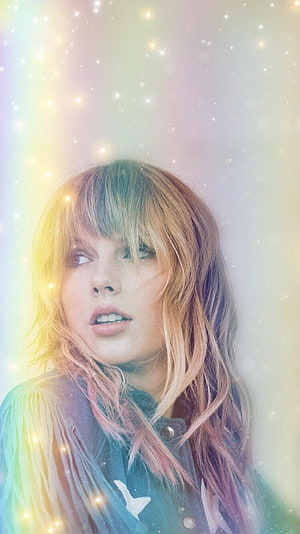 Taylor Swift Dreamy Portrait With Soft Pastel Glow And Sparkling Light Effects HD phone wallpaper