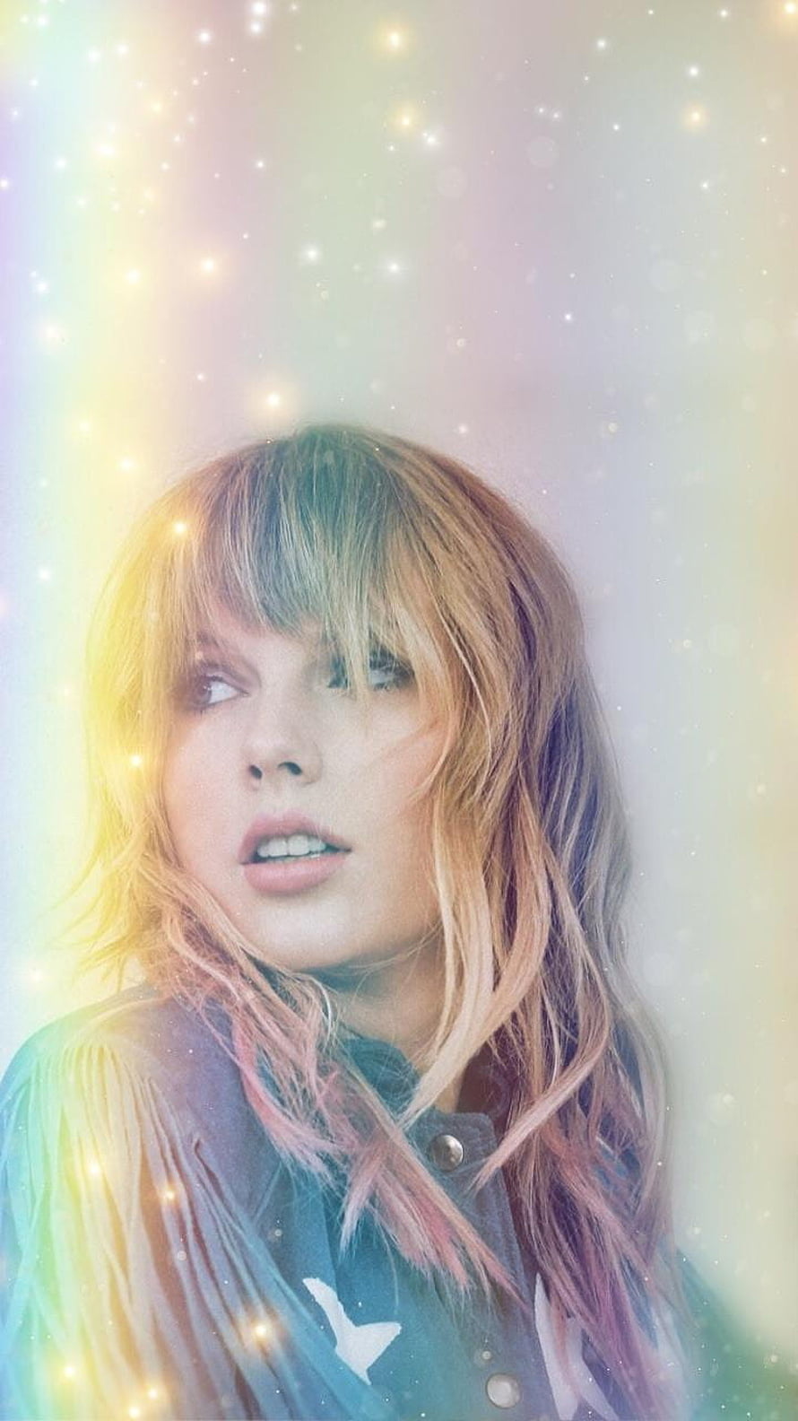 Taylor Swift Dreamy Portrait With Soft Pastel Glow And Sparkling Light Effects HD phone wallpaper
