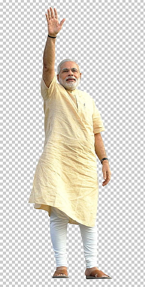 Narendra Modi Waving in Traditional Cream Kurta and White Churidar HD phone wallpaper