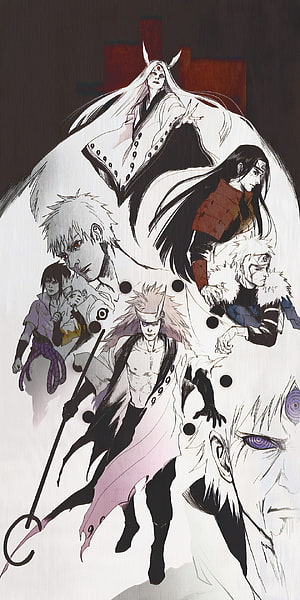Naruto Uchiha Clan and Otsutsuki Characters Anime Illustration Wallpaper HD phone wallpaper